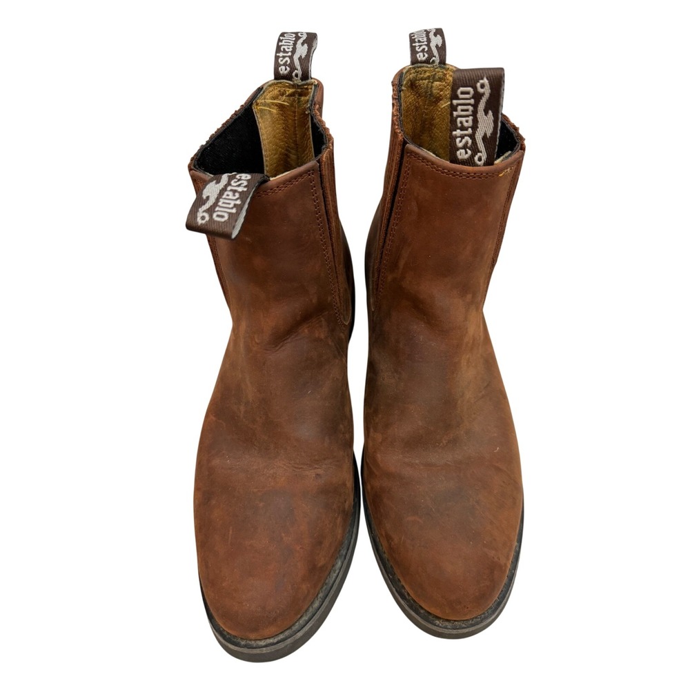 Establo Mens Brown Leather Chelsea Boots Pull On Work Boots Size 10 22109-58